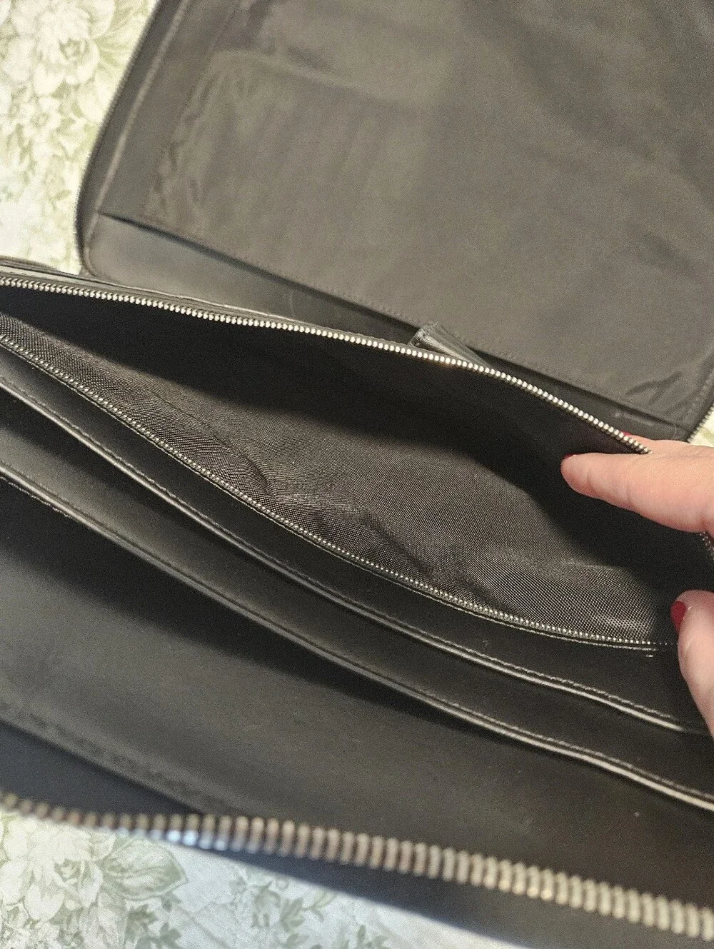 Coach Black Leather Zip Document Folio